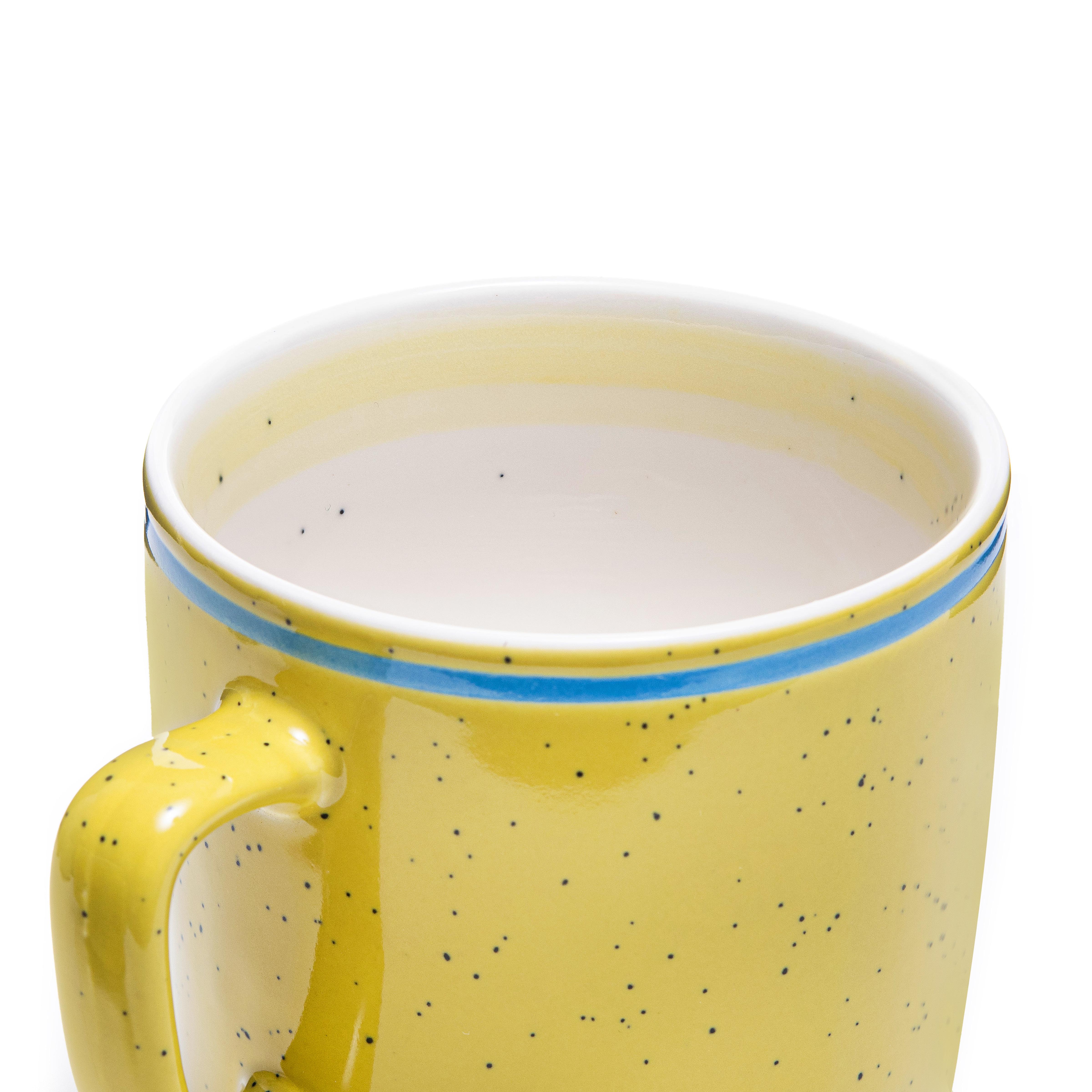 Набор чашек elemi Fish&Chill с подставкой керамика/металл 390 мл 4 шт. Желтый/Голубой (УТ-00094453) - фото 16