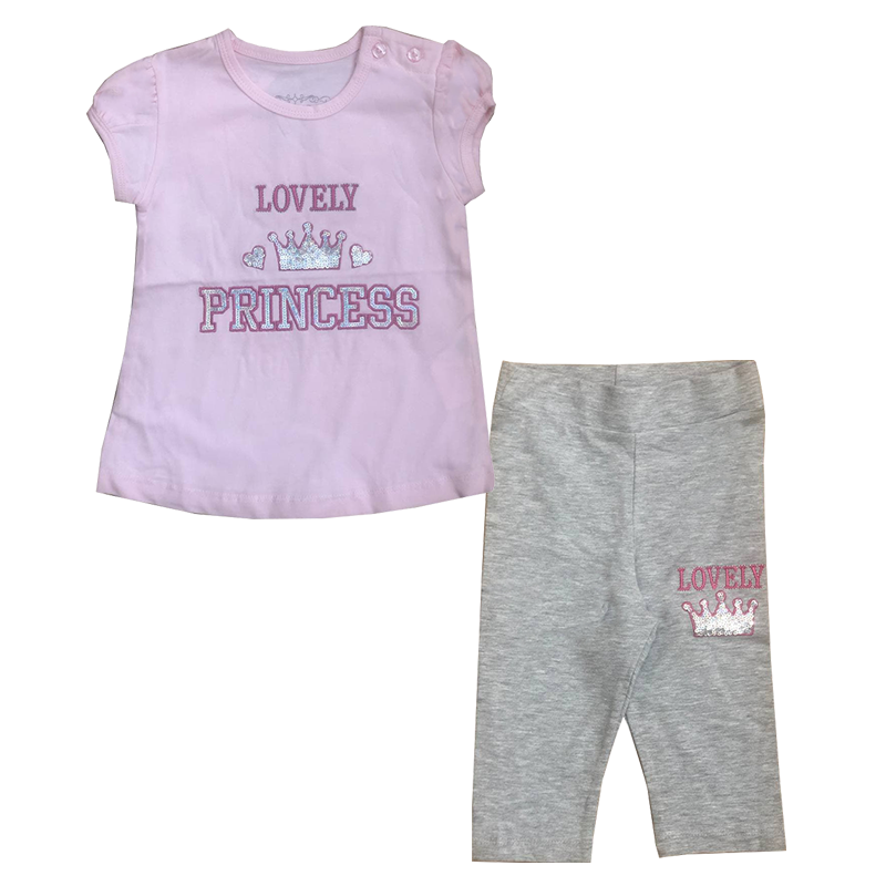 Комплект Breeze 15811 футболка і лосини 92 см Рожевий/Сірий