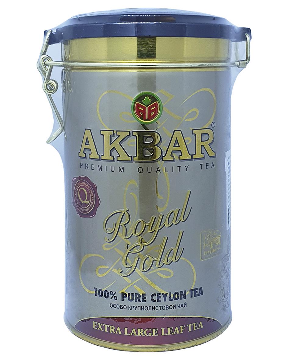 Чай черный Akbar Royal Gold в металлической банке 150 г (54327)