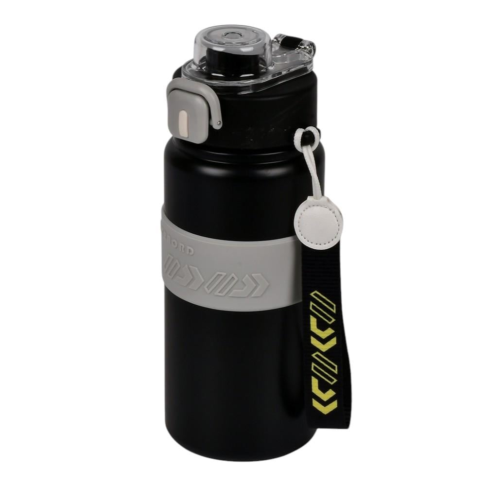 Термос-поилка спортивный Stenson MT-5353 герметичный пластик/нержавейка 600 мл Черный (28838280)