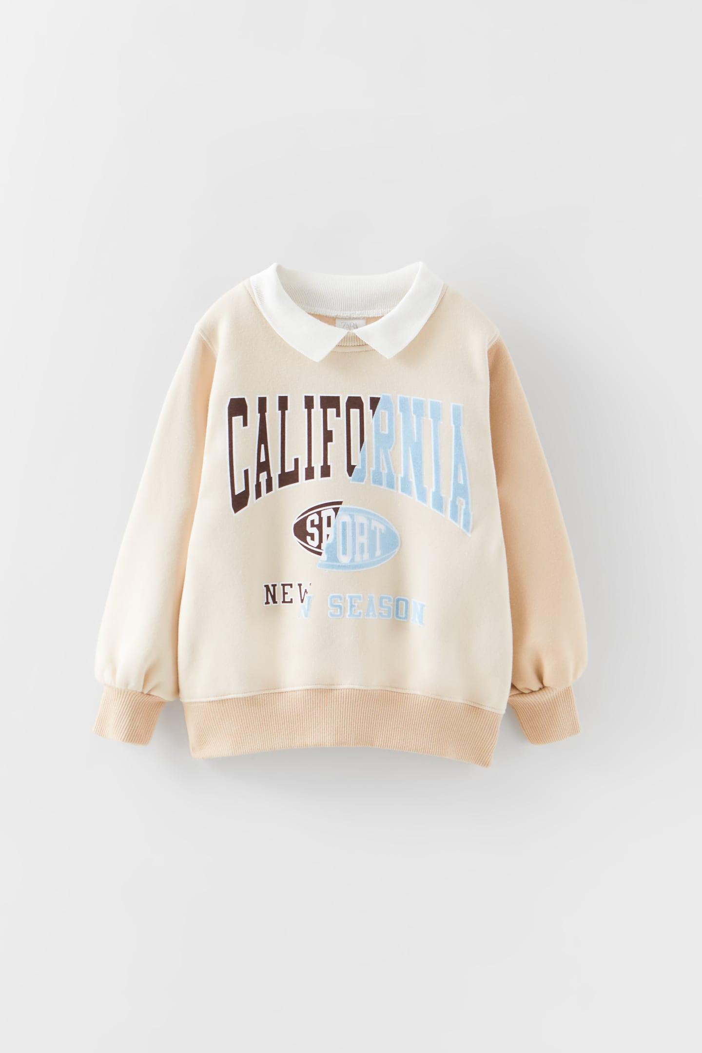 Свитшот для девочки Zara с воротником 128 см Beige (208602450)