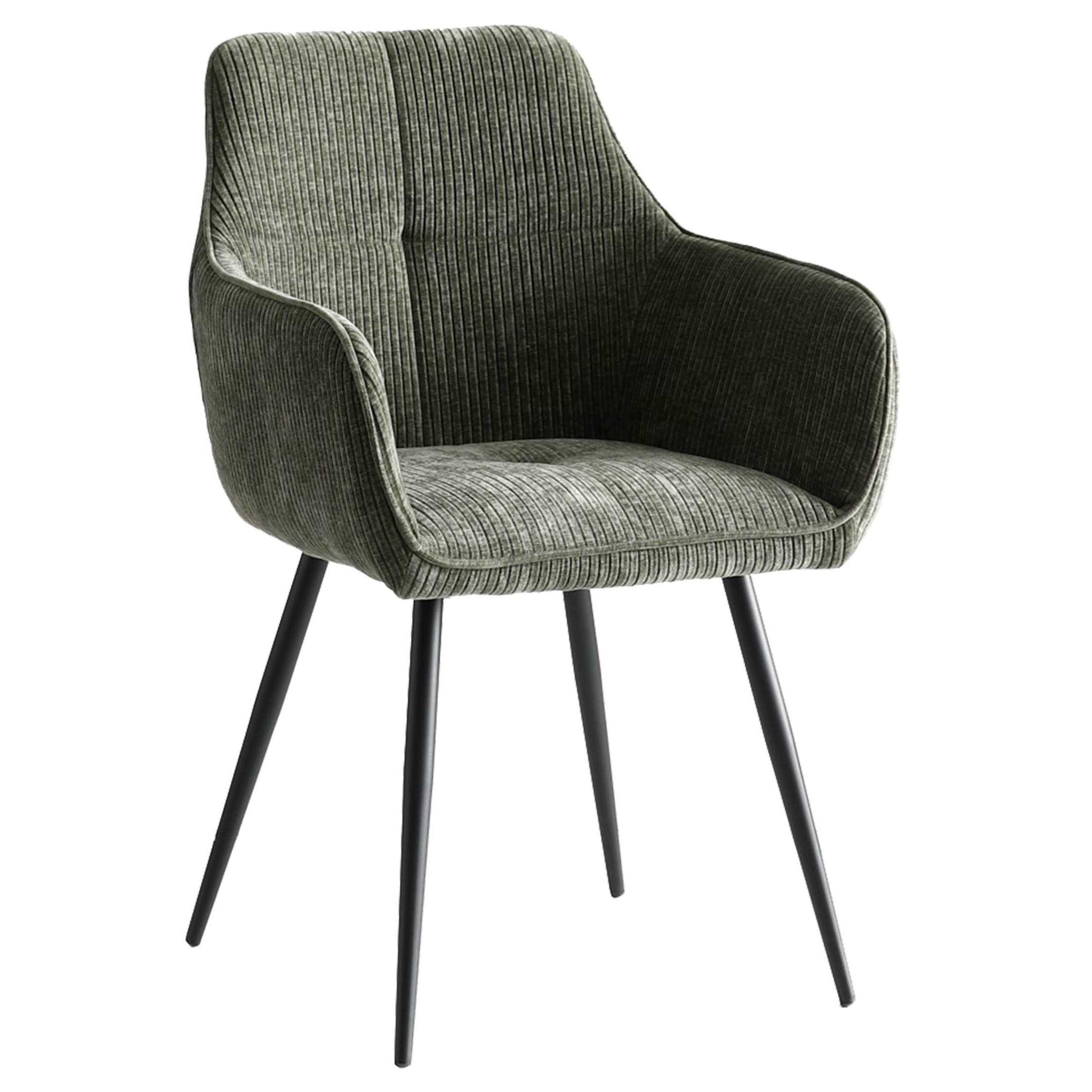 Стілець кухонний Intarsio Oliver вельвет тканина Чорний/Зелений