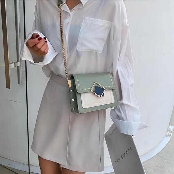 Женская сумка-клатч с цепочкой M00168-1 Хаки - фото 4