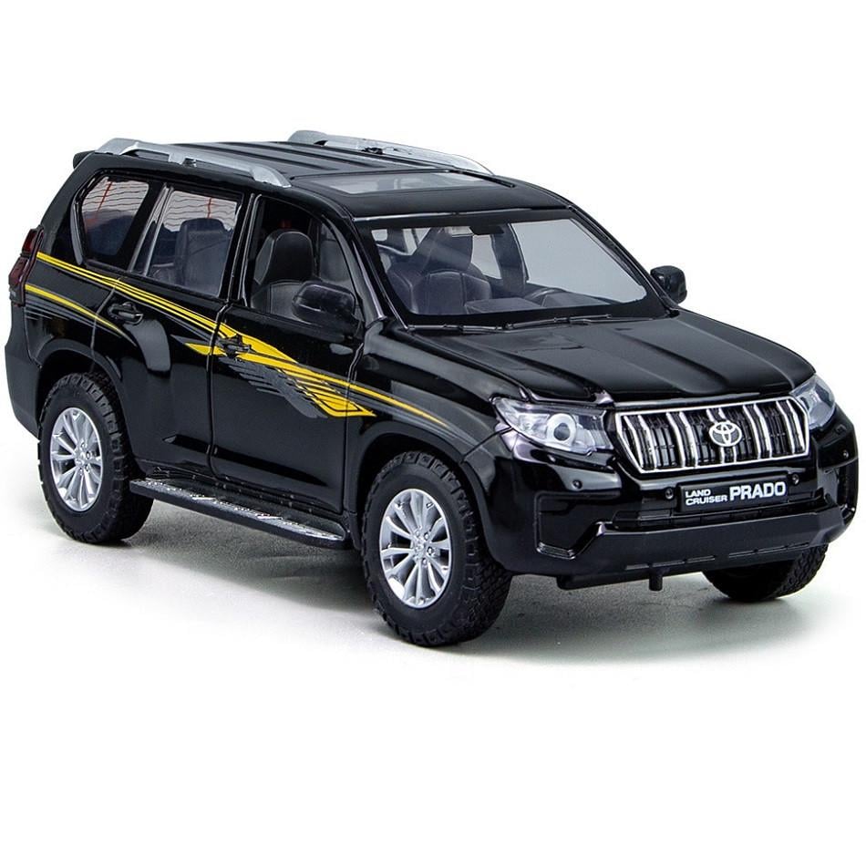 Игрушечная машинка металлическая Toyota Land Cruiser Prado Джип Черный (28443392)