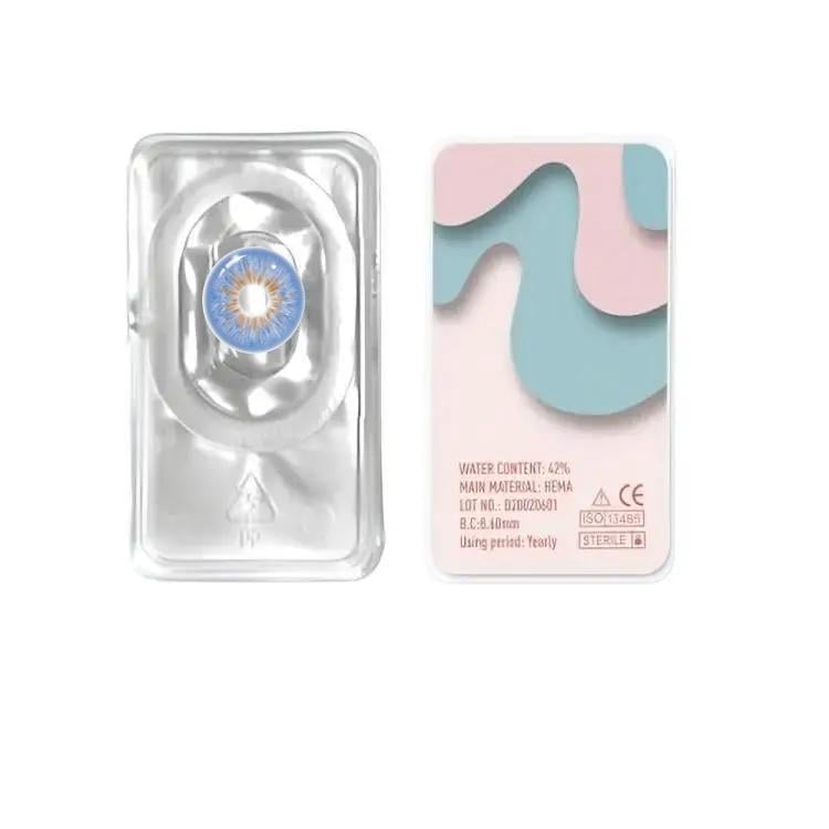 Контактні лінзи кольорові для очей з контейнером для зберігання 1 пара Peacock Blue