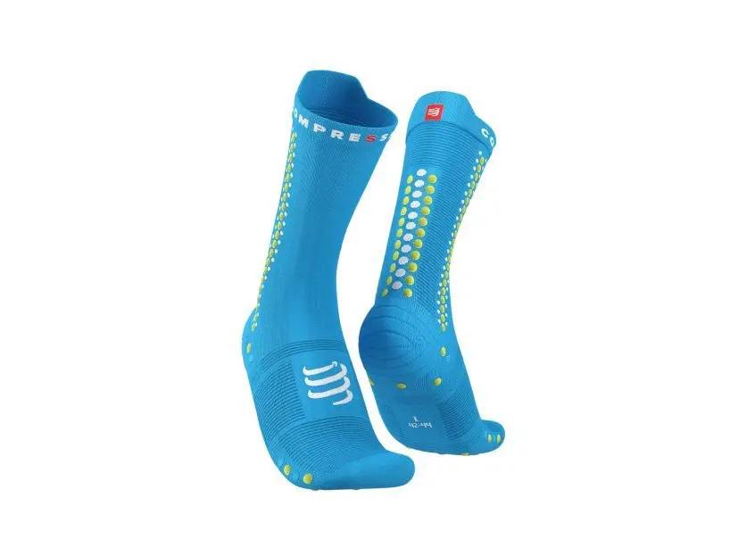 Носки спортивные компрессионные Pro Racing Socks V4.0 Bike T4 р. 44-47 Fluo Blue/Primrose (12333559)