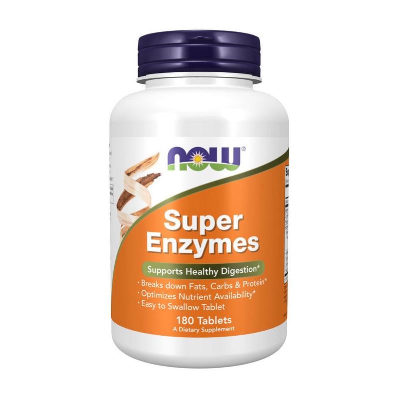 Ферма для пищеварения с бычьей желчью и пепсином NOW Super Enzymes 180 табл.