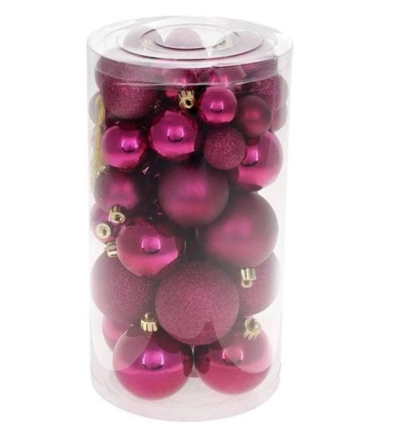 Набір пластикових новорічних куль Мікс 40 шт. (12441) - фото 1