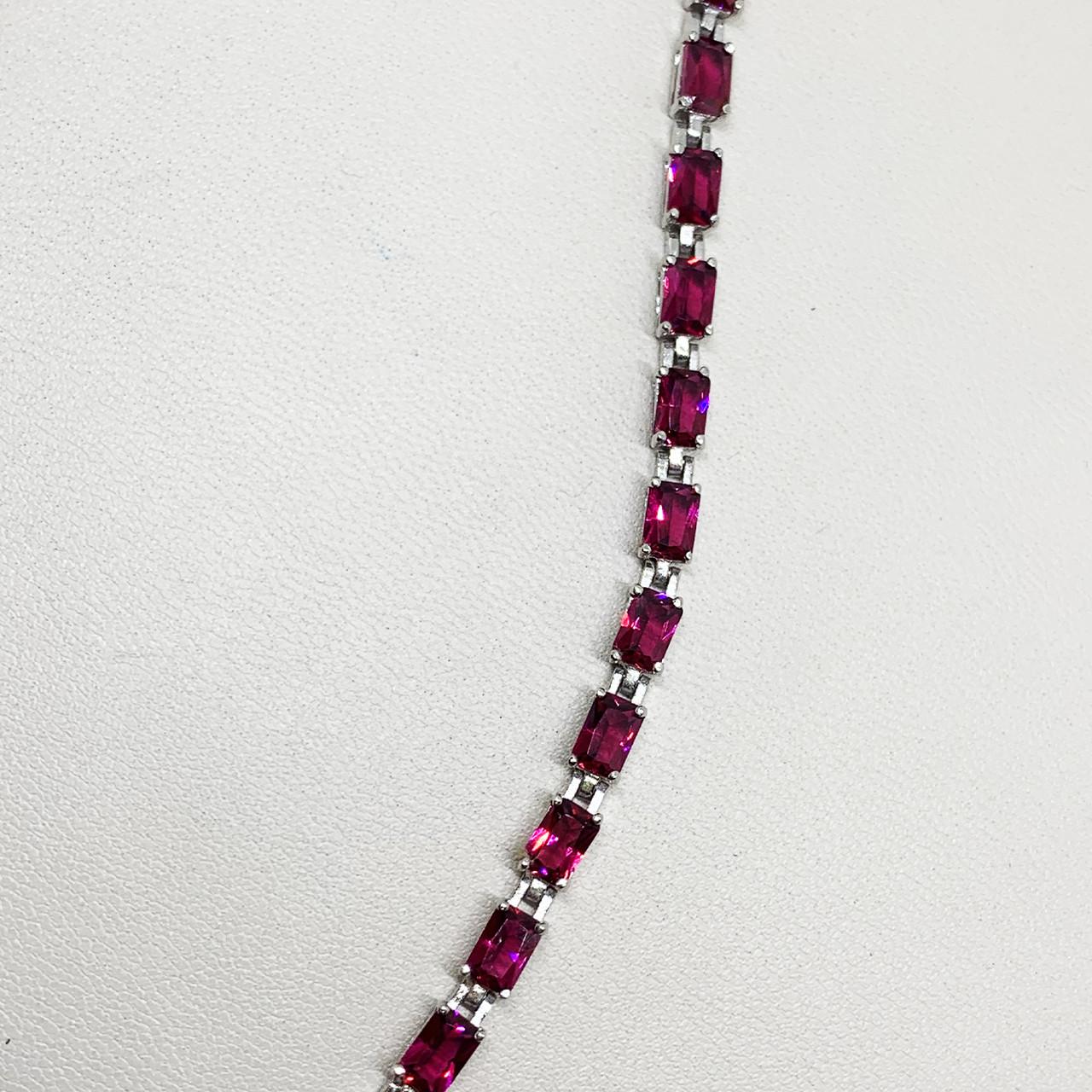 Браслет серебряный с nano рубином р. 18 11,02 г