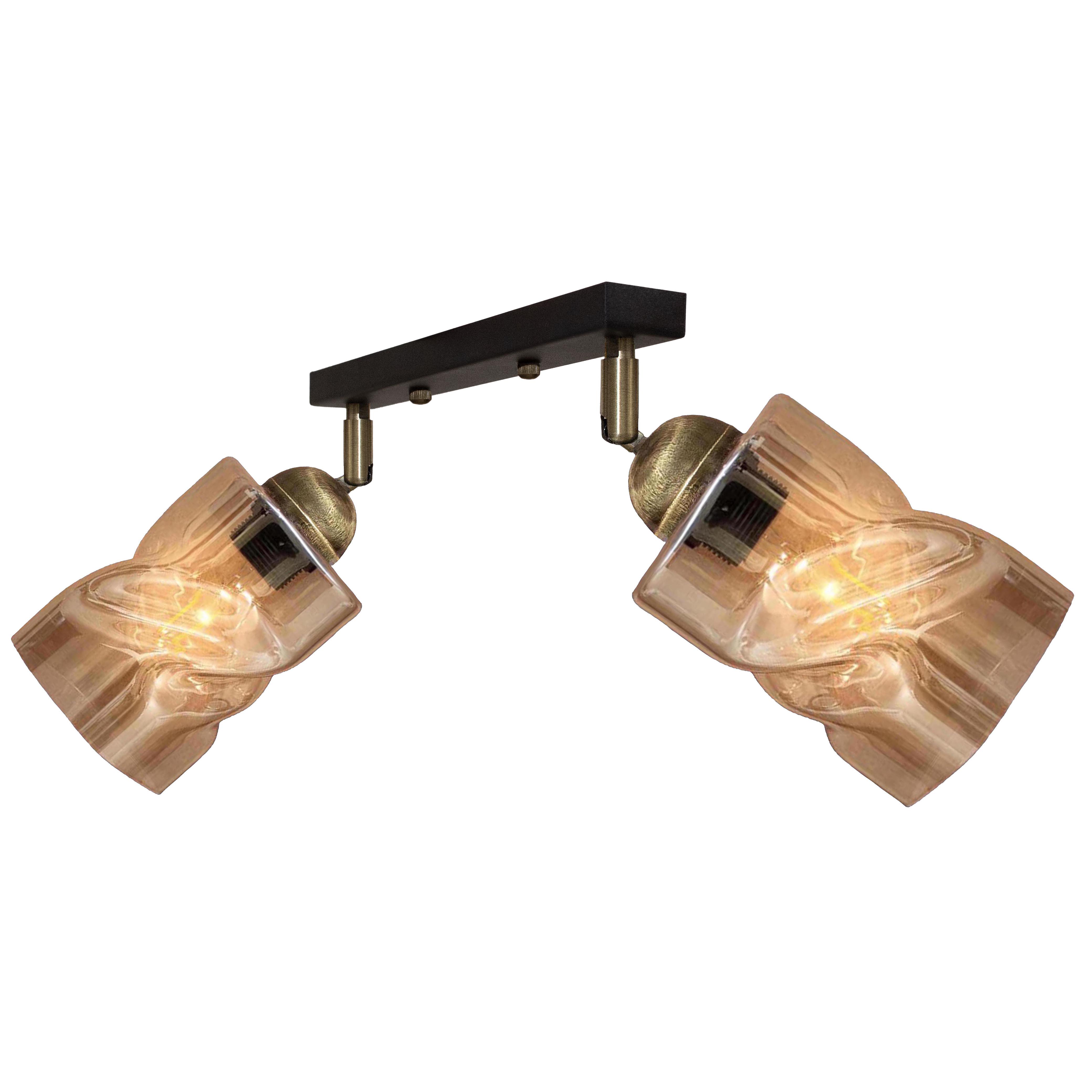 Светильник потолочный MSK ELECTRIC Tornado PL 202415-2 BK поворотный под две лампы