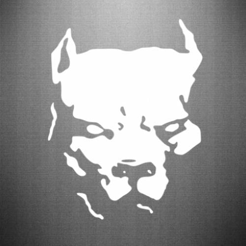 Наклейка Пітбуль 23,6x30 см Білий (21559104)