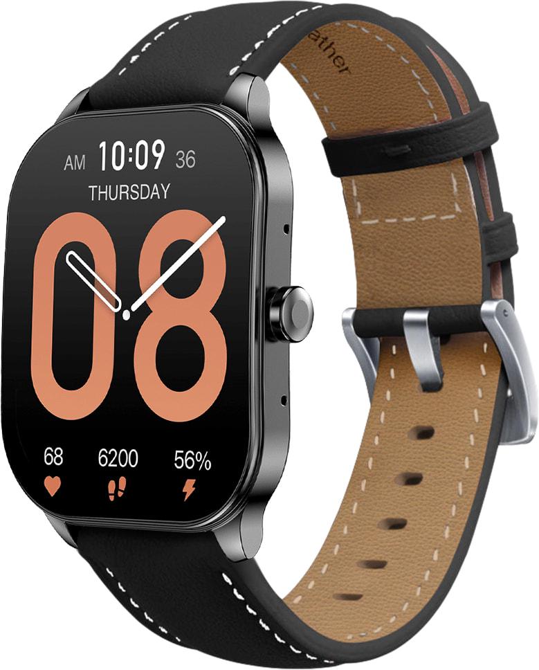 Ремешок кожаный Folsa для Amazfit Pop 3S/3R Black (34018-2B)