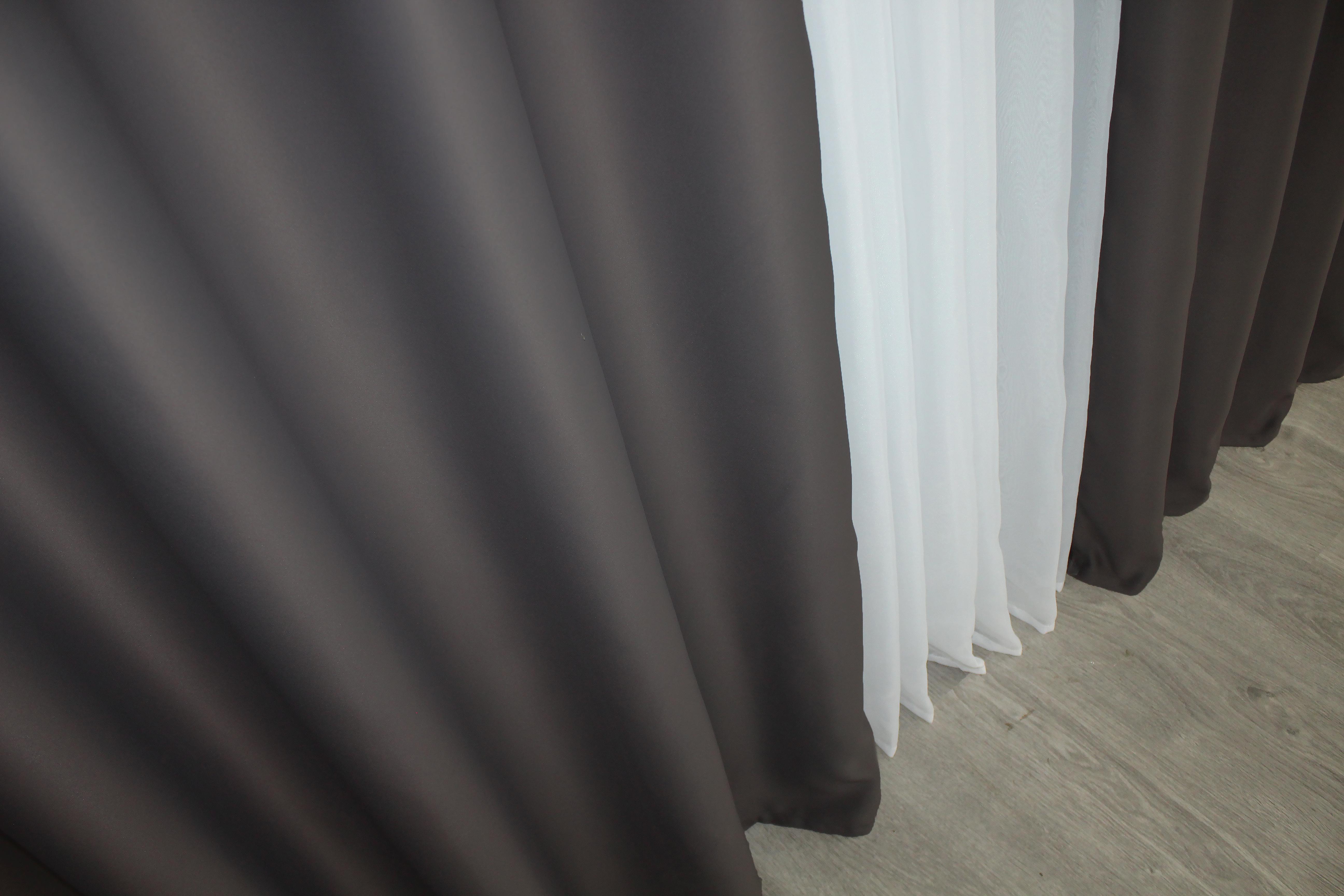 Комплект штор на люверсах VR-Textil Fusion Dimout № 833ш 150х250 см 2 шт. Темное какао (37-0031) - фото 6 Комплект штор на люверсах VR-Textil Fusion Dimout № 833ш 150х250 см 2 шт. Темное какао (37-0031) - фото 6