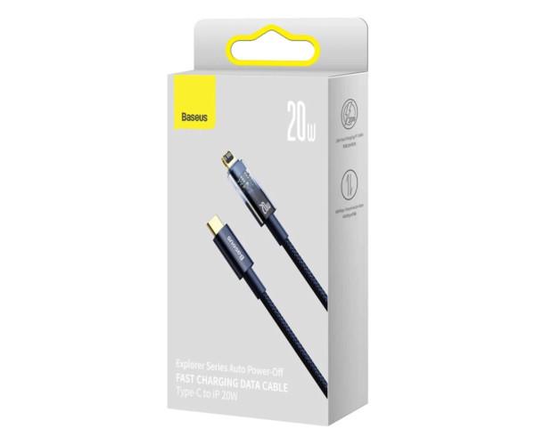 Кабель Data BASEUS Explorer Series Auto Power-Off Fast Charging Type-C-Lightning 20W 1 м Blue (CATS000003) - фото 2 Кабель Data BASEUS Explorer Series Auto Power-Off Fast Charging Type-C-Lightning 20W 1 м Blue (CATS000003) - фото 2