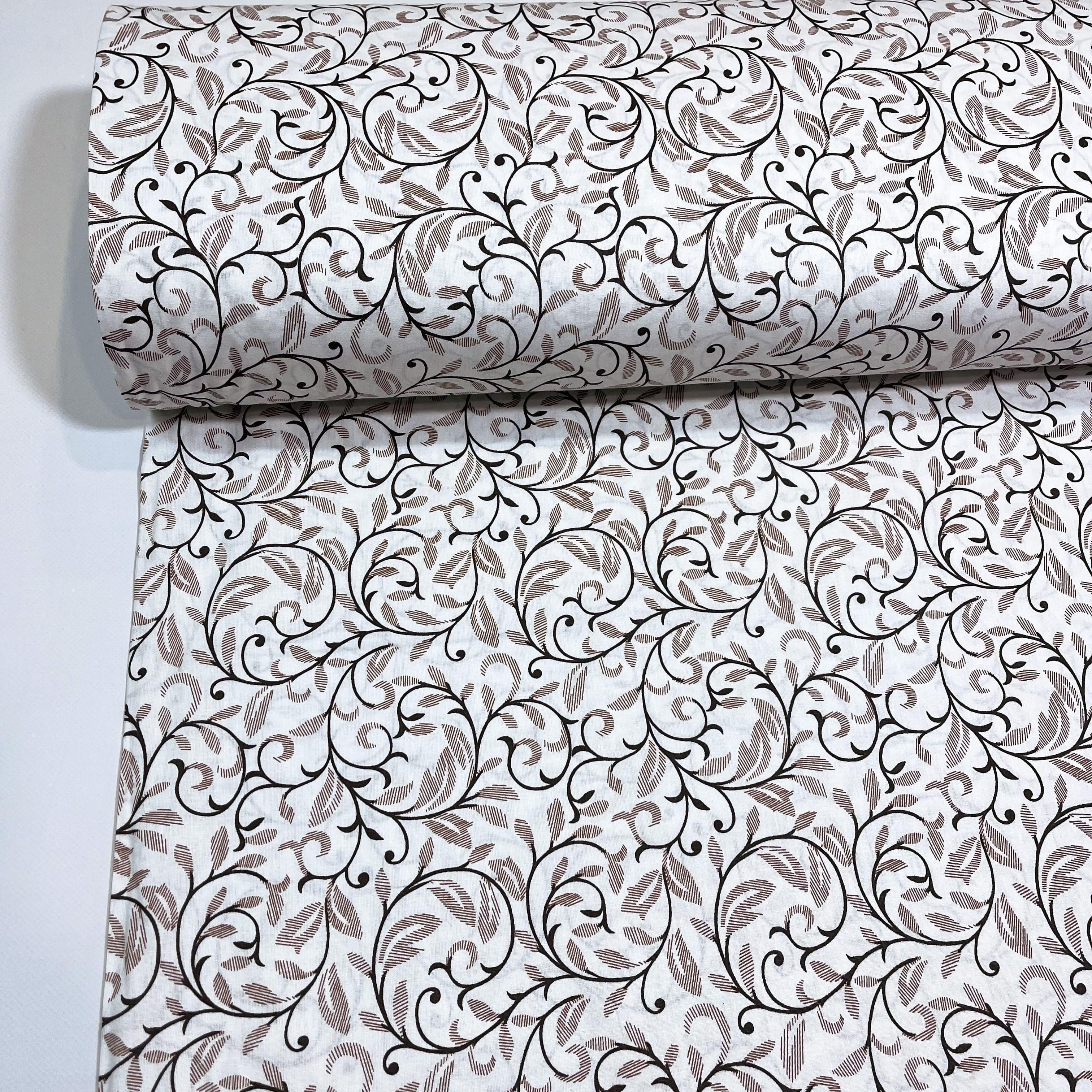 Ткань для постельного белья ранфорс ажурные ветки 240 см Белый (G-2811/1 00081)