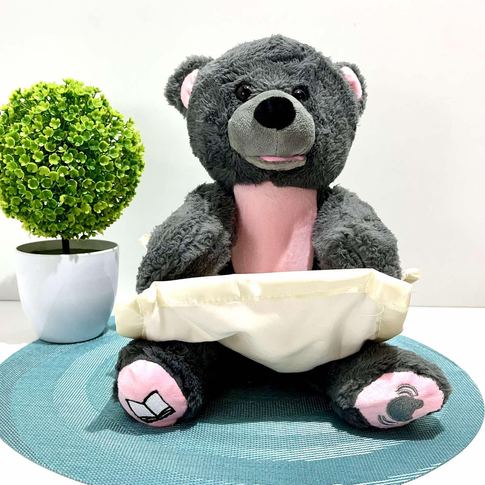 Интерактивная игрушка Мишка-сказочник играет в прятки/рассказывает сказки Серый (M 5843 I UA) - фото 1