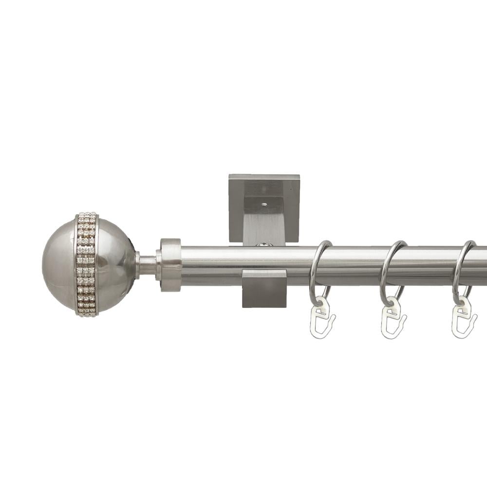 Карниз Orvit Авея металевий однорядний техно гладка труба кільце металеве 25 мм 240 см Нержавіюча Сталь (00-00026455)