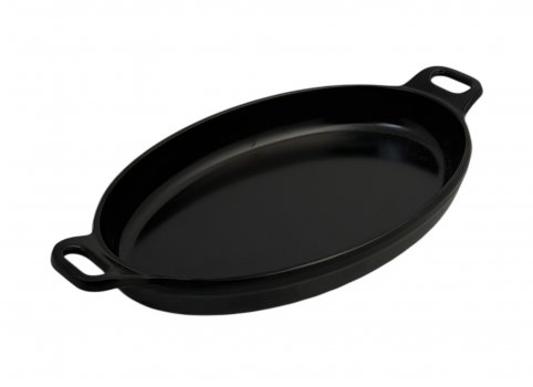 Овольная сковорода для подачи из меламина 21х14 см термостойкость -20...+70°С Черный матовый (53094) - фото 2 Овольная сковорода для подачи из меламина 21х14 см термостойкость -20...+70°С Черный матовый (53094) - фото 2