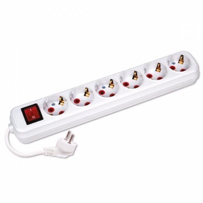 Подовжувач електричний HOROZ ELECTRIC 6 гнізд з заземленням 16А 5 м (200-605-602) - фото 1