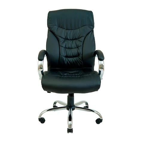 Кресло офисное компьютерное Cagliari VIP Хром M3 MultiBlock натуральная кожа Lux Черный