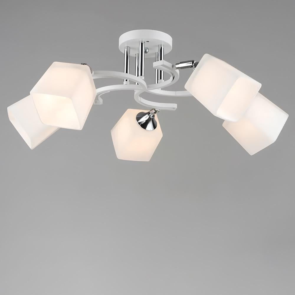 Люстра потолочная Light House SR-20518/5 WT/CR D650хH220 плафоны белые Белый/Хром