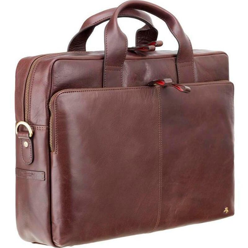 Мужская сумка для ноутбука Visconti Hugo 13" с зах RFID Brown (ML30 BRN)