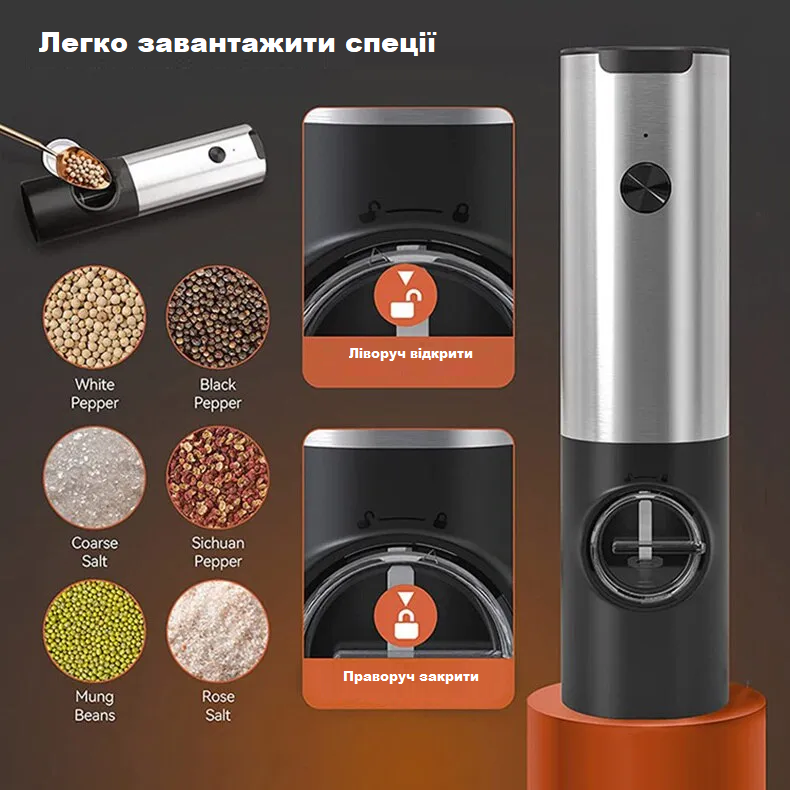 Мельница электрическая для специй с аккумулятором перезаряжаемая от USB (14958859) - фото 2