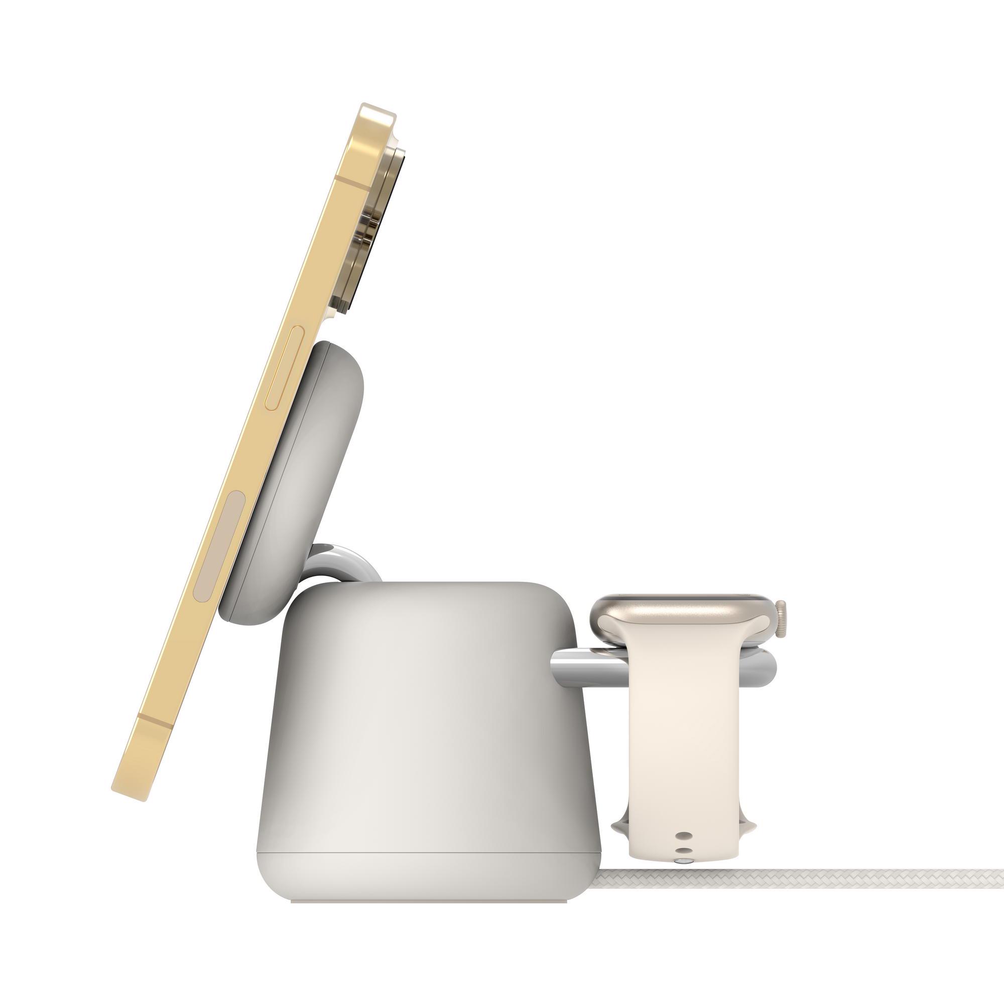 Зарядное устройство беспроводное Belkin 2в1 MagSafe для Apple 15 Вт Бежевый (WIZ020VFH37) - фото 5