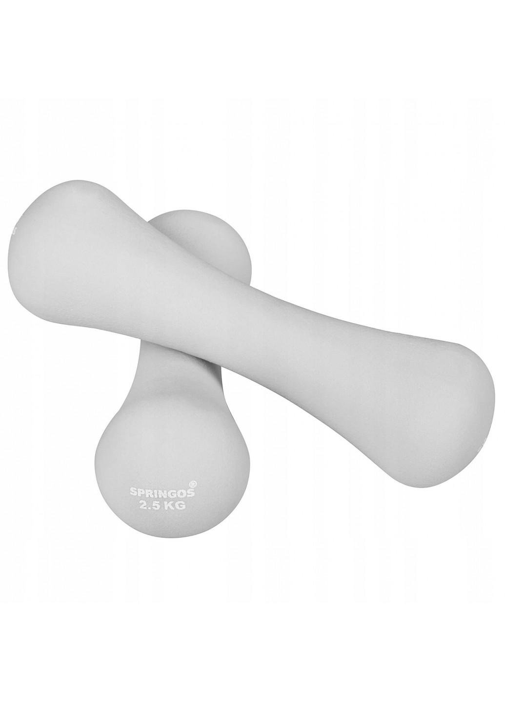 Гантели виниловые Springos 2,5 кг 2 шт Серый
