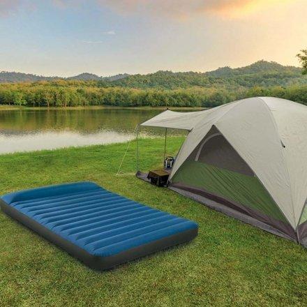 Надувной матрас Intex 64012 полуторный с подголовником и электронасосом 220V 137x191x22 см Синий (D-2019091867) - фото 6 Надувной матрас Intex 64012 полуторный с подголовником и электронасосом 220V 137x191x22 см Синий (D-2019091867) - фото 6