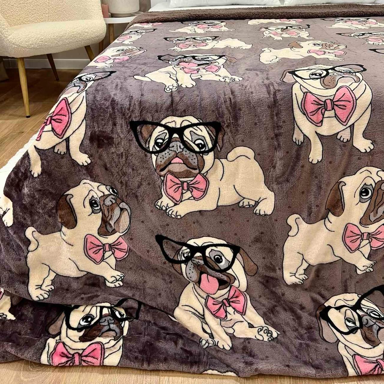 Плед-покрывало двухсторонний 200х220 см Коричневый (29879633)