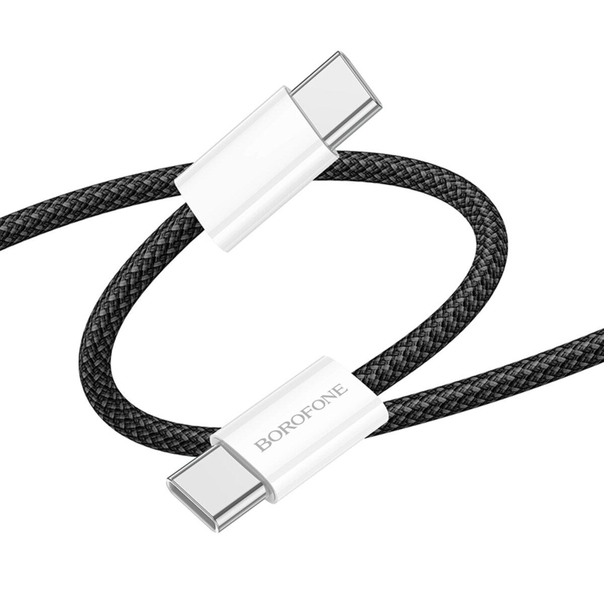 Кабель Borofone BX103 Type-C to Type-C 60 Вт 3A 1 м Black (26450302) - фото 3