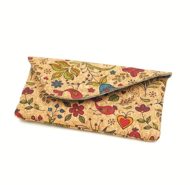 Сумка легка коркова з асиметричною деталлю та кнопкою (00139)