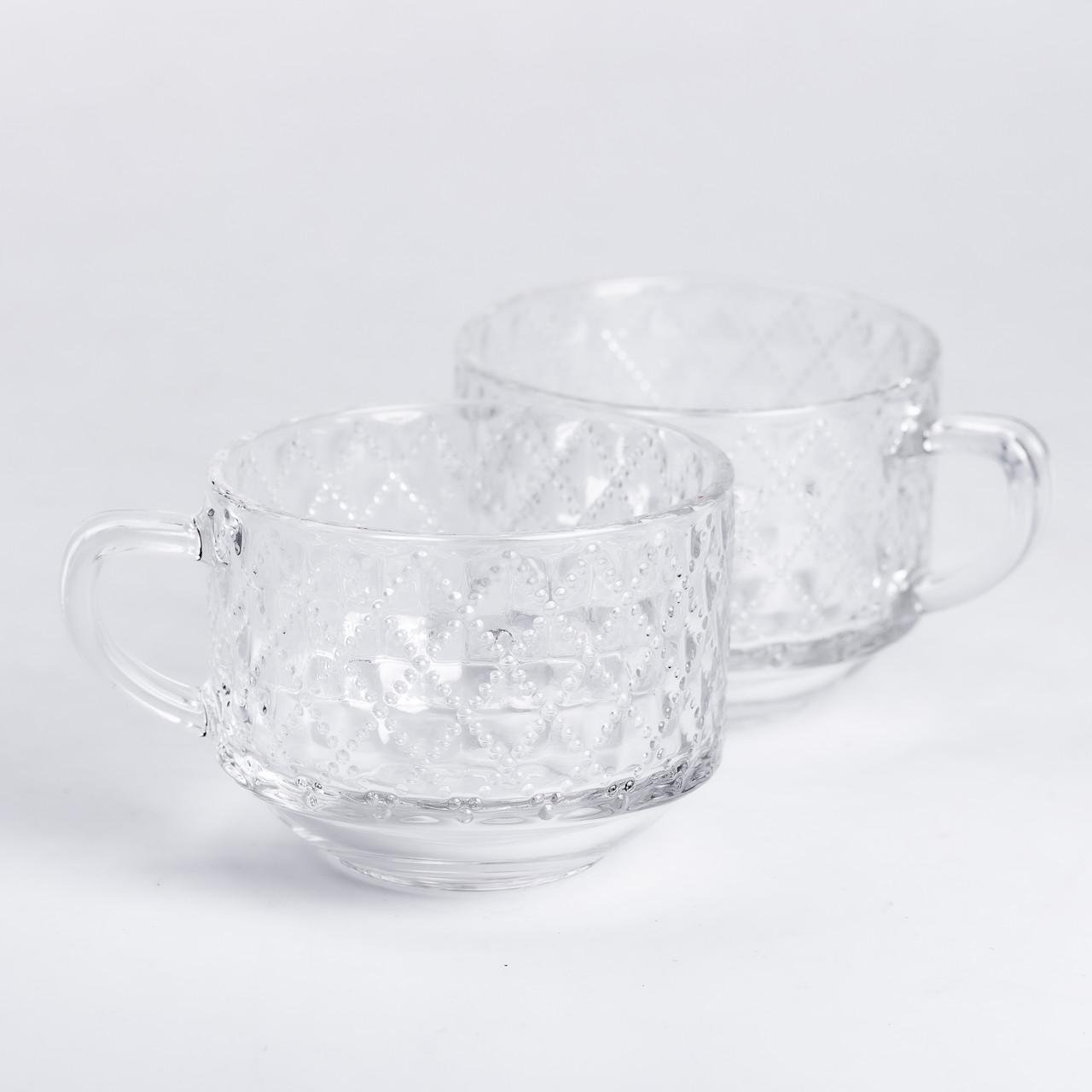 Набір чашок зі скла для чаю/кави 2 шт. 450 мл Прозорий