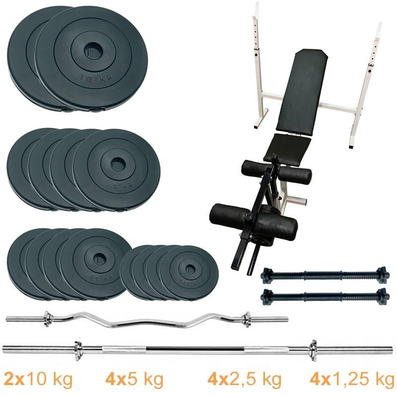 Скамейка для жима с набором штанг и гантелей Newt Gym Scott Plus Set Pro 70 кг (NE-SKM-PL-SCP-70) - фото 8