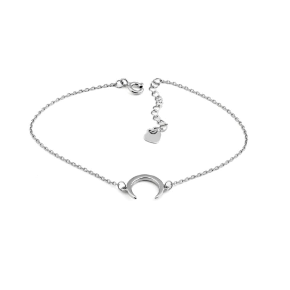 Серебряный браслет на руку без камней Луна 16-19 см серебро 925 пробы родованное 1,25 г (вс238р)