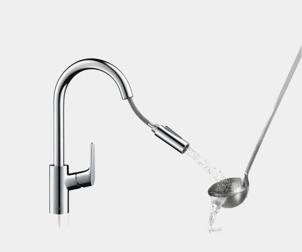 Кухонный смеситель однорычажный с выдвижным изливом Hansgrohe Focus 240 31815000 (25264) - фото 2