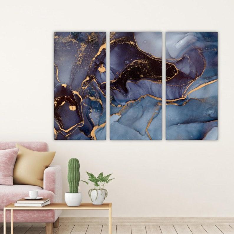 Модульная картина на холсте из трех частей KIL Art Мраморная текструра 128x81 см (M3_L_402)