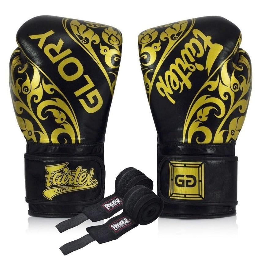 Боксерські рукавиці Fairtex BGVG2 Velcro 14 унцій бинти в комплекті Black Боксерські рукавиці Fairtex BGVG2 Velcro 14 унцій бинти в комплекті Black
