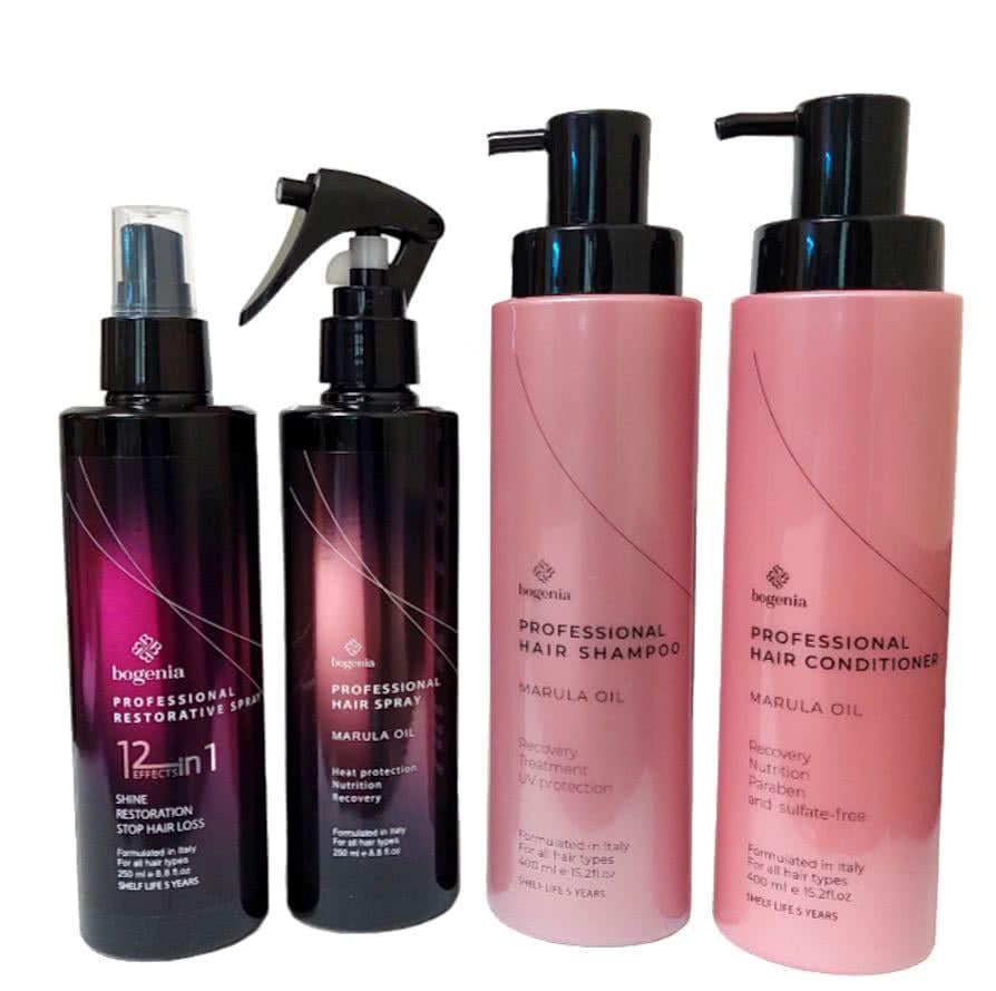 Набор для ухода за волосами Bogenia Шампунь/Кондиционер/Термозащита Спрей 12в1