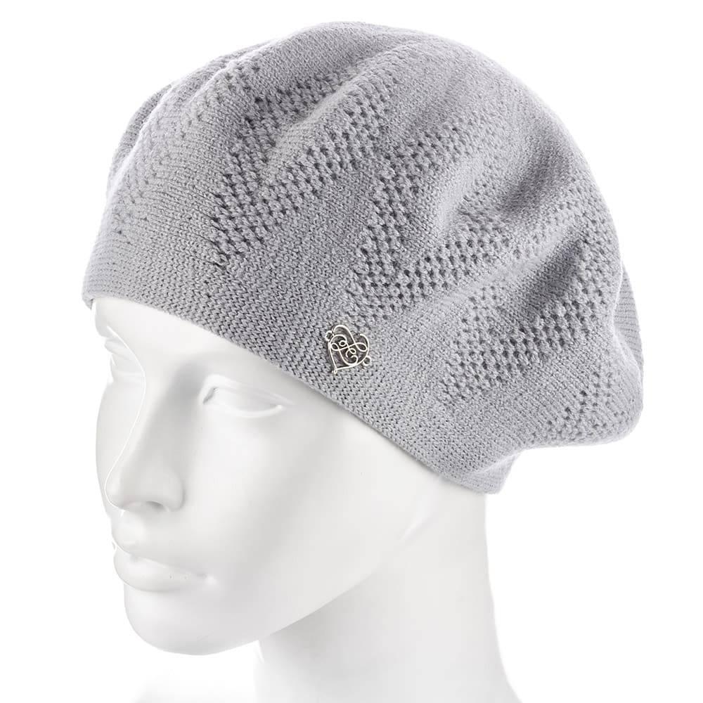 Берет женский Zolly ZH195 вязаный Пепел