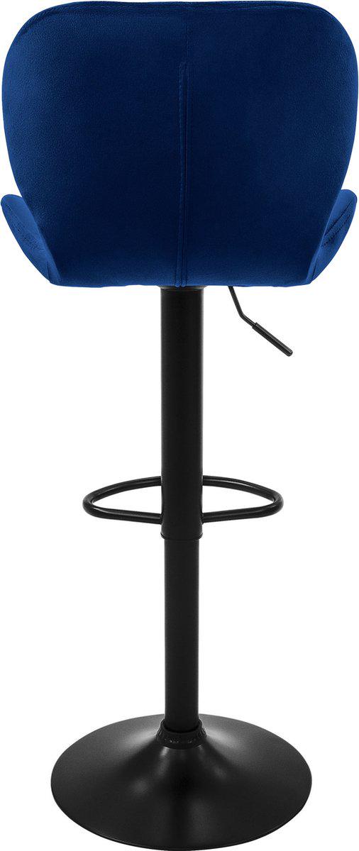 Барный стул со спинкой Bonro B-087 велюр Синий/Черный (5244) - фото 8