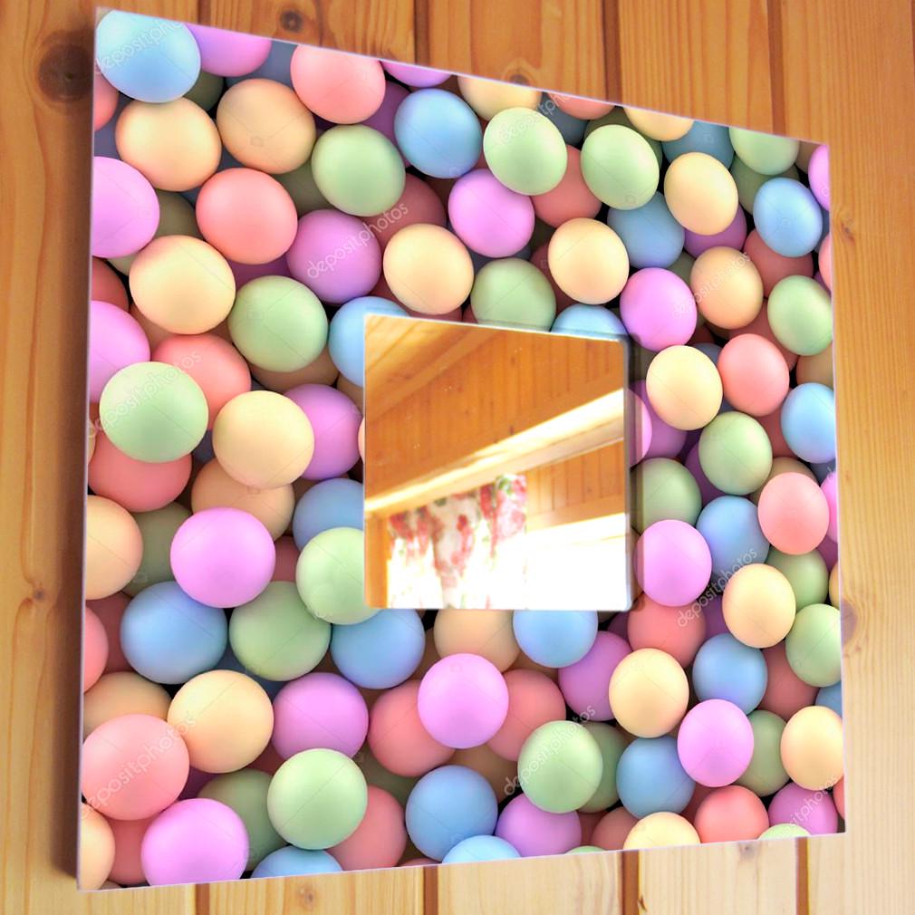 Зеркало декоративное Разноцветные шарики Абстракция 260х260 мм (M04188)