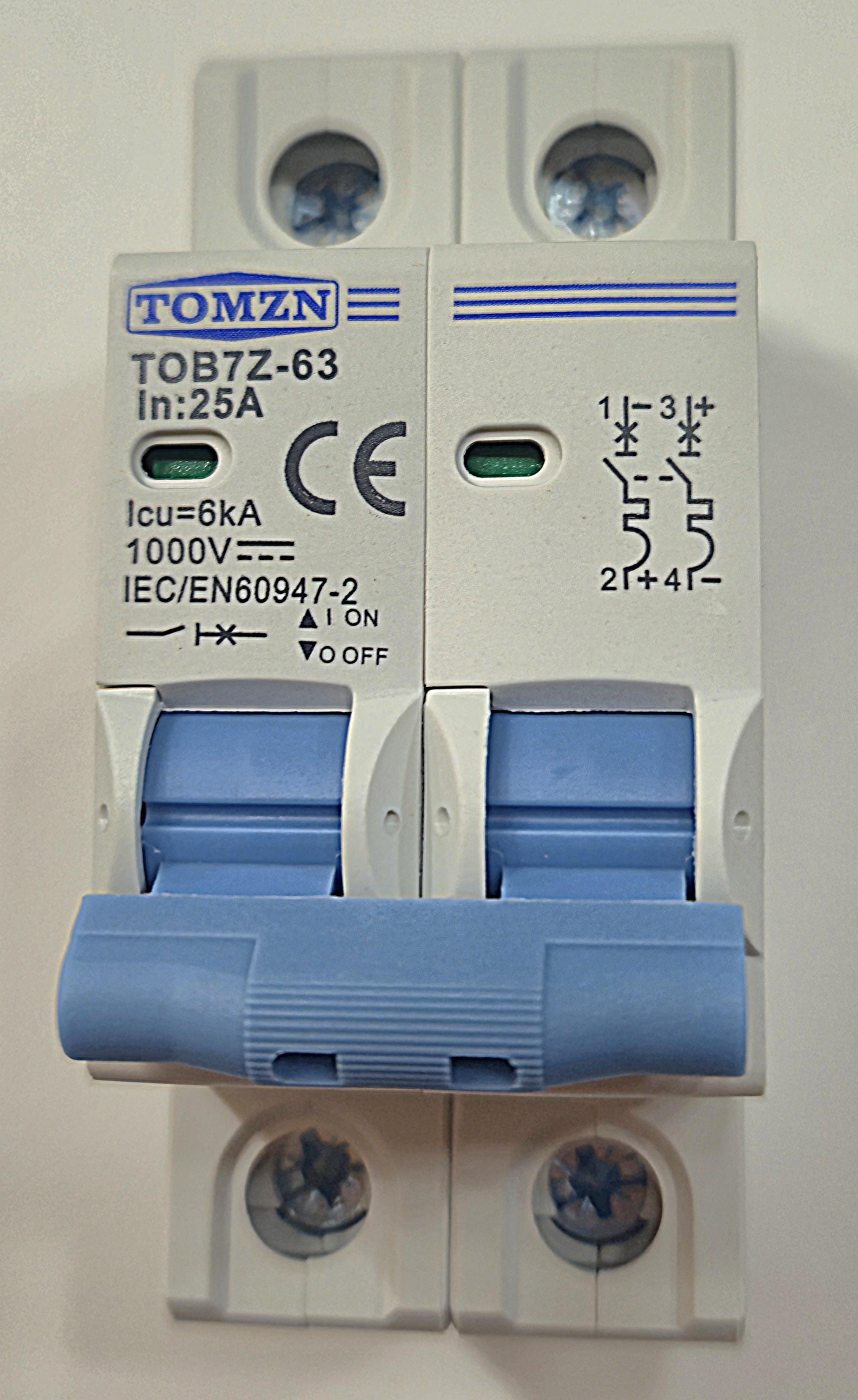 Вимикач автоматичний TOMZN DC 25 A для постійного струму (3211112)