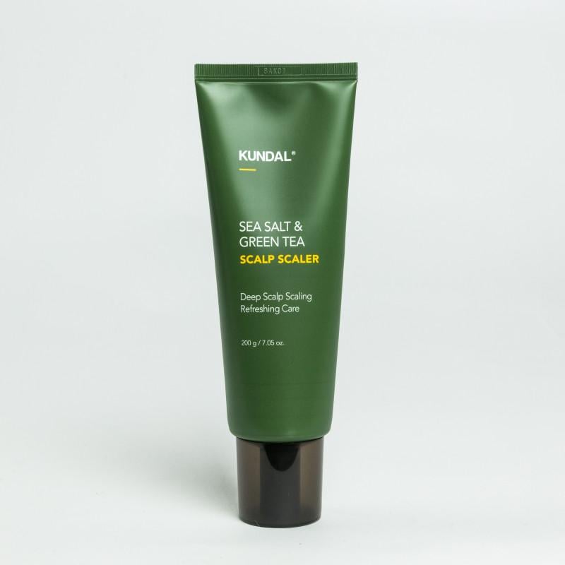 Скраб для кожи головы Kundal Sea Salt&Green Tea Scalp Scaler Herb Mint 200 г (23572474)