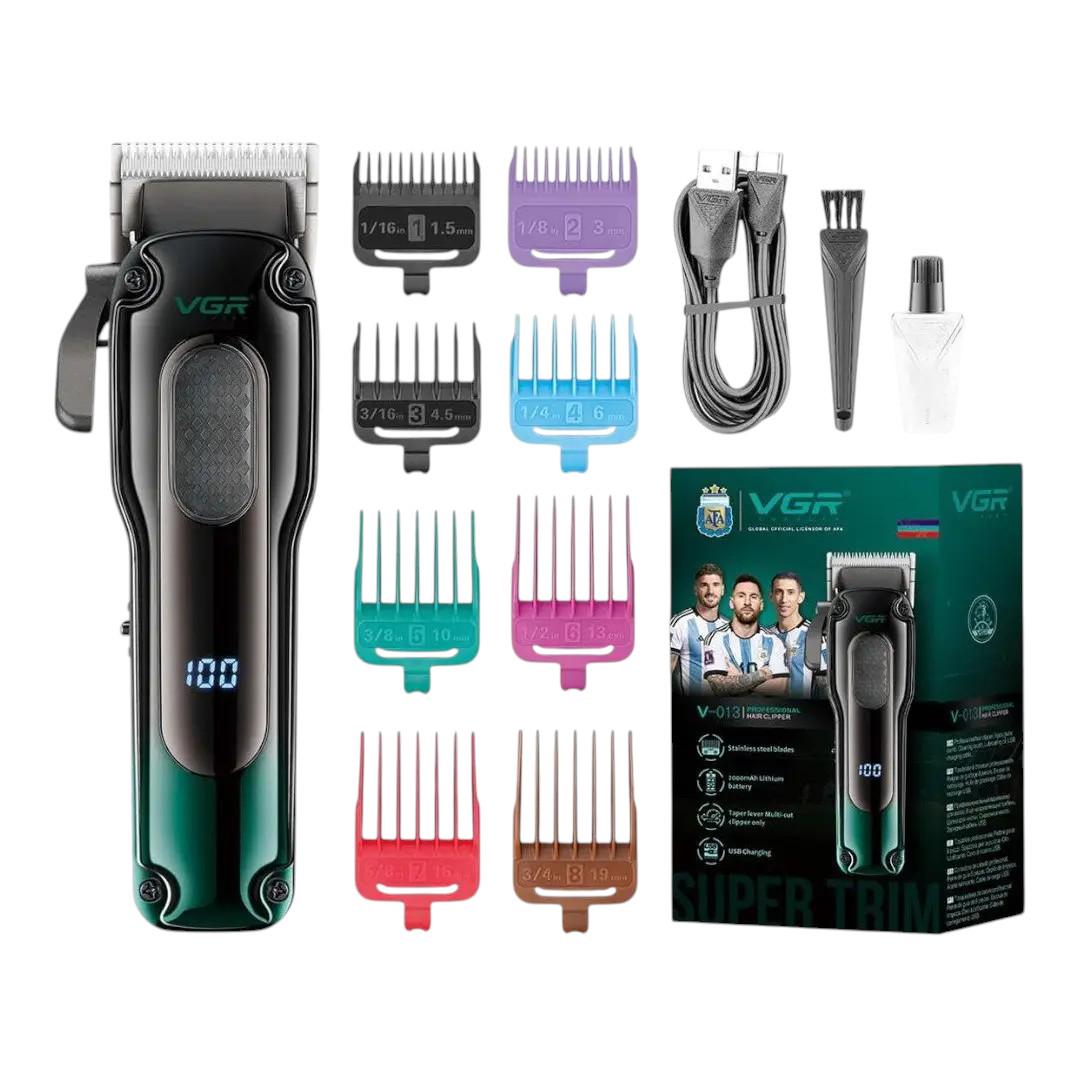Машинка для стрижки волосся VGR V-013 акумуляторна 7 Вт 8 насадок Зелений (ML-04854)