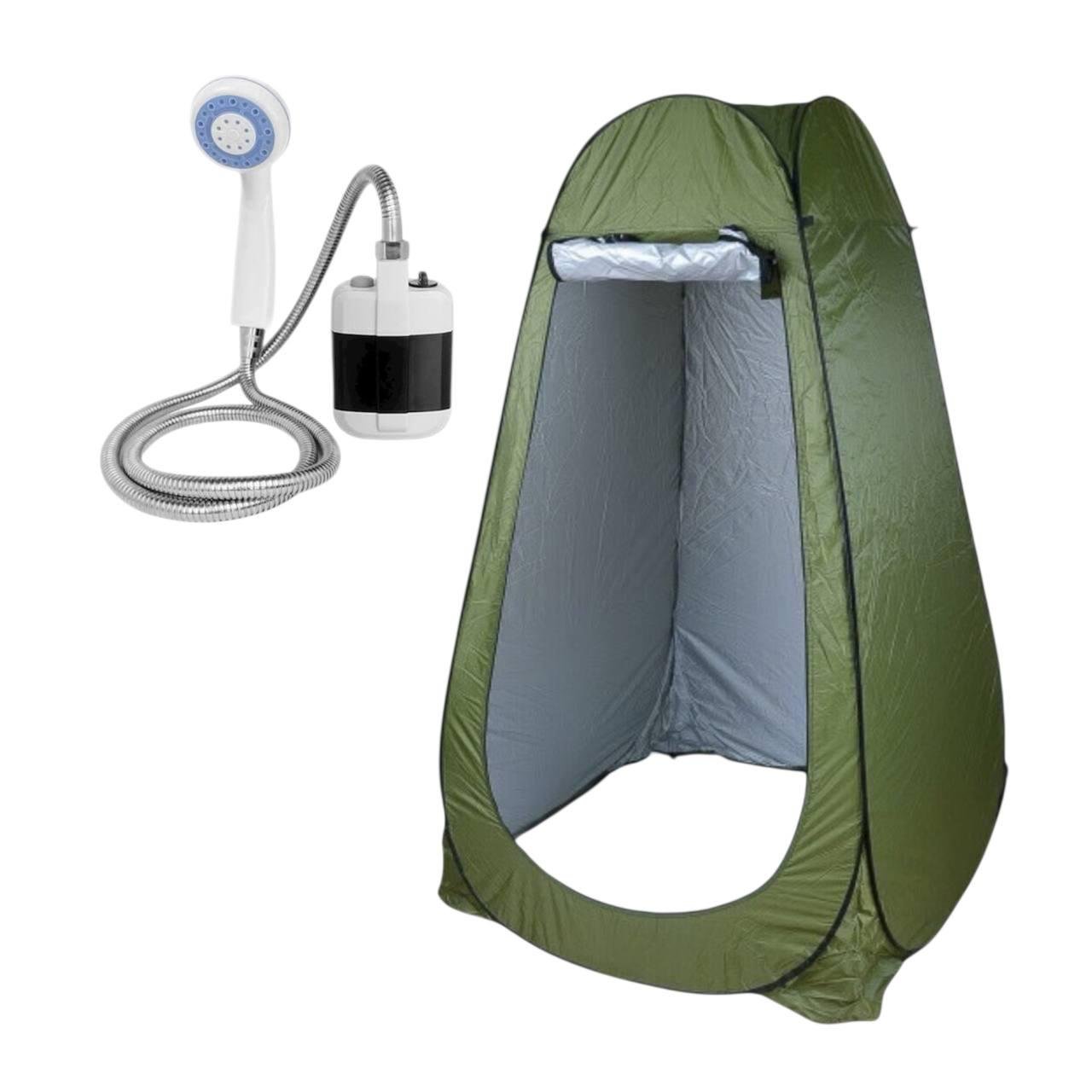 Палатка-кабина туристическая складная с аккумуляторным душем 190х120х120 см Зеленый (6dcc9111)