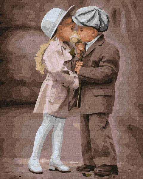 Картина по номерам Идейка Цветы Первая роза 40х50 см в термопакете (KHO4833)