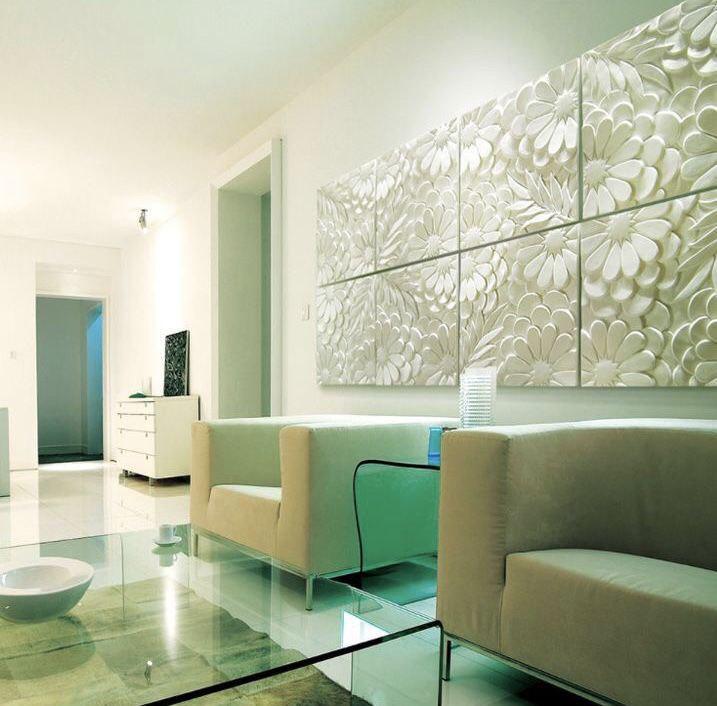 3D-панель гіпсова Квіти під фарбування 500х500х25 мм Білий (30664880) - фото 3