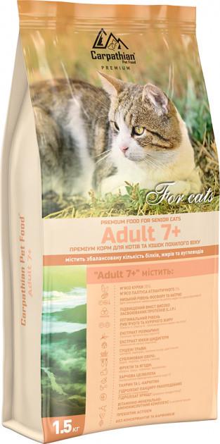 Корм Carpathian Pet Food для котів і кішок похилого віку з куркою 7+ 1,5 кг (12098237)